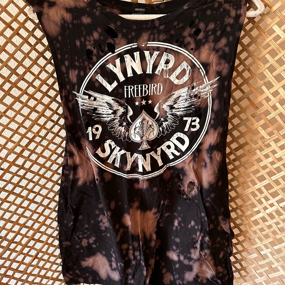 Forever 21 Black and Brown Graphic Tank Top